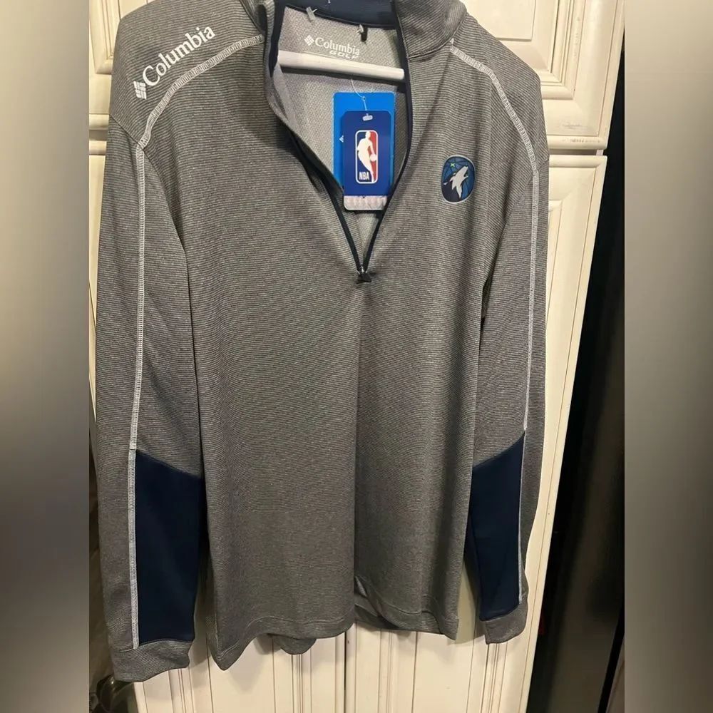Minnesota Timberwolves Columbia Mens Navy Omni-Wick Shotgun Quarter-Zip M